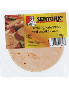 Kyckling/kalkonkorv paprika, 200g Display